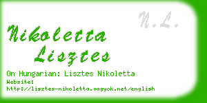 nikoletta lisztes business card